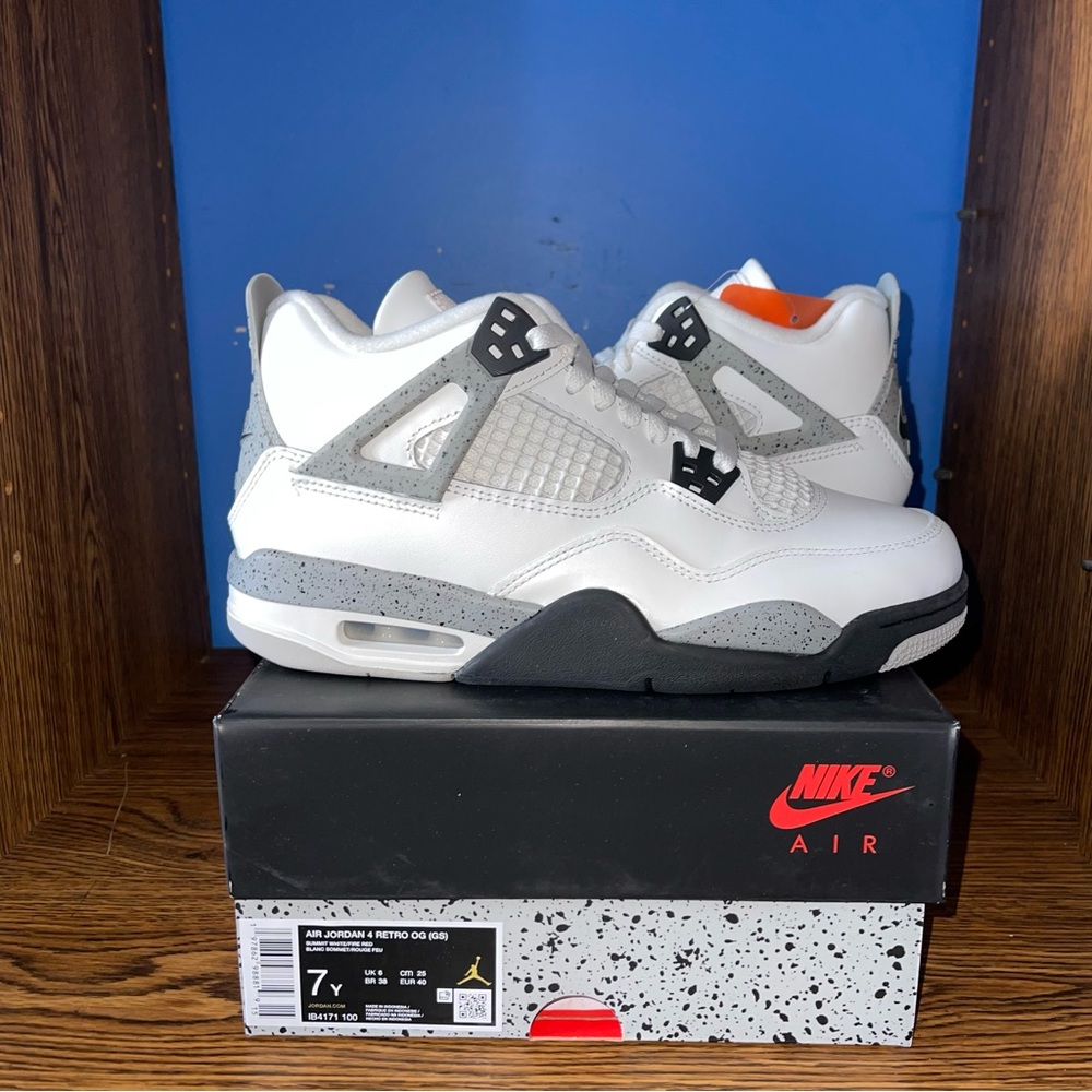 Jordan 4 Retro White Cement 2025 GS 7Y